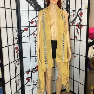 BOHO Open Cardigan - Cover Up - One Size Embroidery Absolutely Stunning.